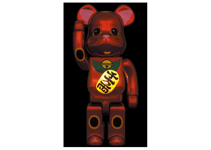 Bearbrick Maneki Neko Plum Gold Plating Luminous 400%