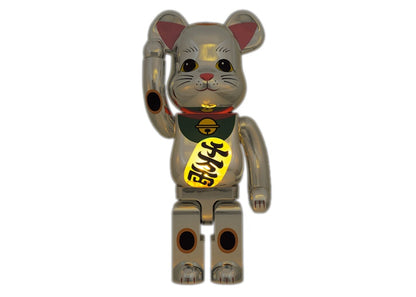 Bearbrick Maneki Neko Silver Plated Luminous 1000%