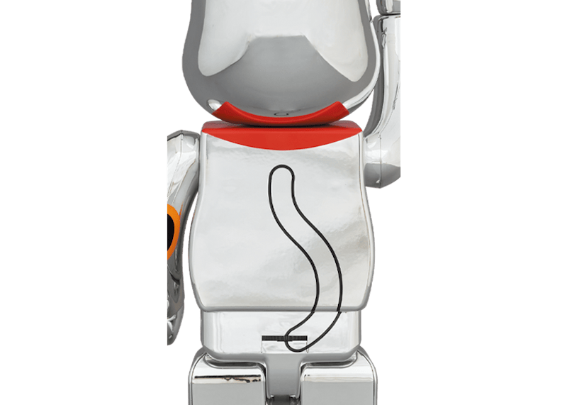 Bearbrick Maneki Neko Silver Plated Luminous 400%
