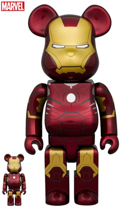 Bearbrick Marvel The Infinity Saga Iron Man Mark III 100% & 400% Set
