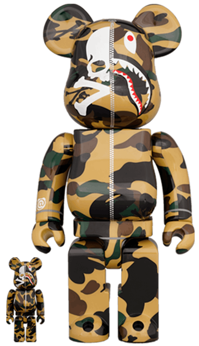 Bearbrick Mastermind vs Bape(R)  100% & 400% Set Yellow Camo