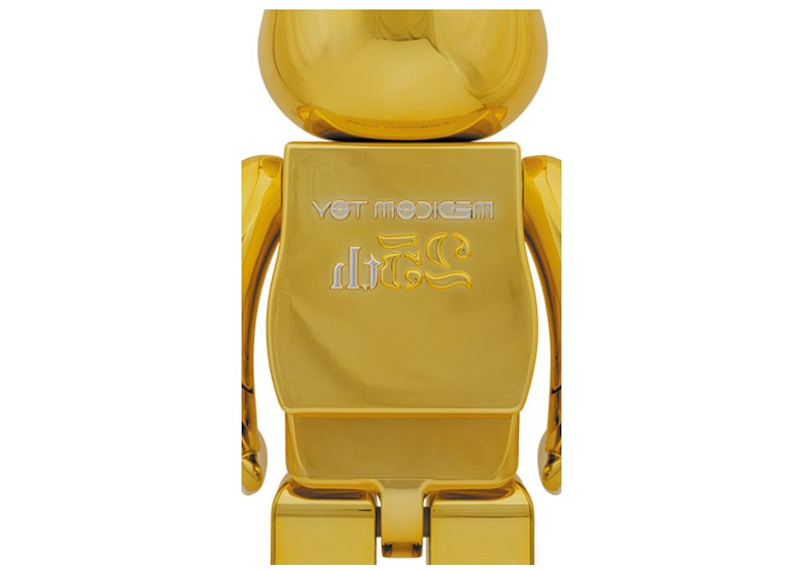 Bearbrick Medicom Toy 25th Anniversary 1000% Gold Chrome