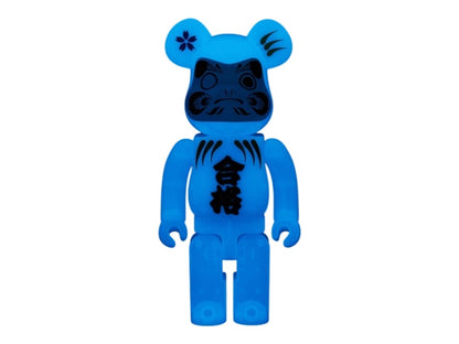 Bearbrick Medicom Toy Daruma Pass Blue 400% Glow in the Dark