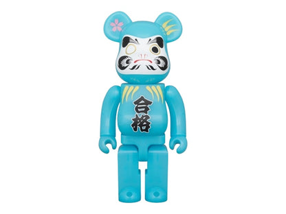Bearbrick Medicom Toy Daruma Pass Blue 400% Glow in the Dark