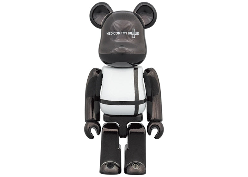 Bearbrick Medicom Toy Plus 100% & 400% Set Black Chrome Ver.