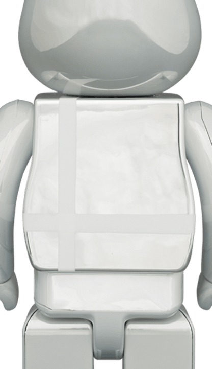 Bearbrick Medicom Toy Plus 100% & 400% Set White Chrome Ver.