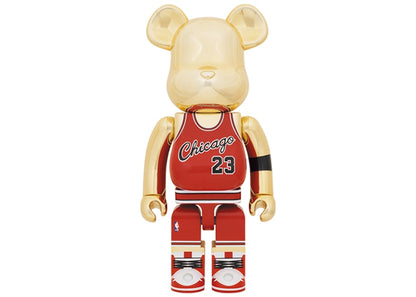 Bearbrick Michael Jordan 1985 Rookie Jersey 1000% Gold Chrome