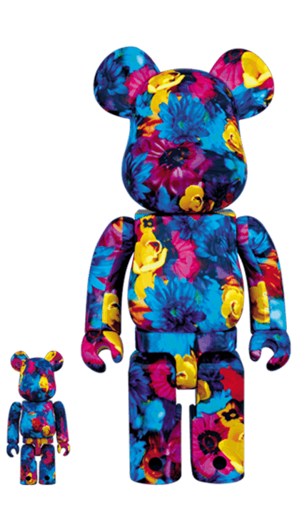 Bearbrick Mika Ninagawa Anemone 100% & 400% Set Blue
