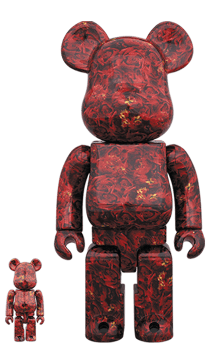 Bearbrick Mika Ninagawa Leather Rose 100% & 400% Set Red