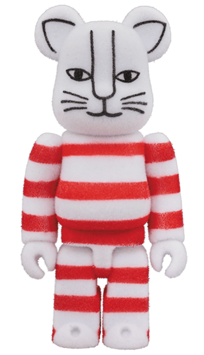 Bearbrick Mikey Flocky Ver. 100% & 400% Set White/Red