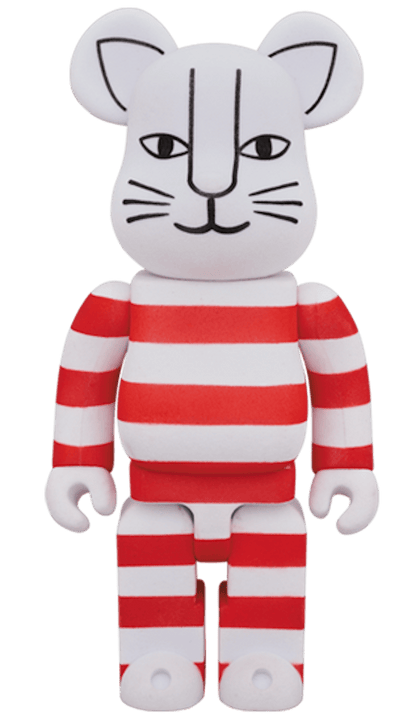 Bearbrick Mikey Flocky Ver. 100% & 400% Set White/Red