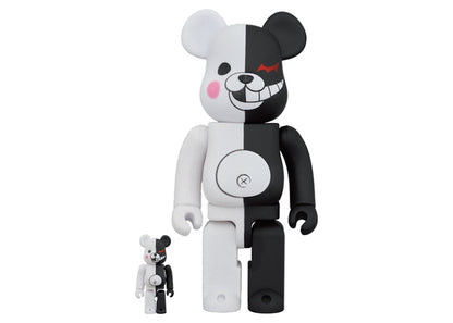 Bearbrick Monokuma Rubber Coat & Flocky Ver. 100% & 400% Set
