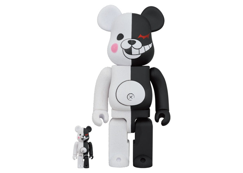 Bearbrick Monokuma Rubber Coat & Flocky Ver. 100% & 400% Set