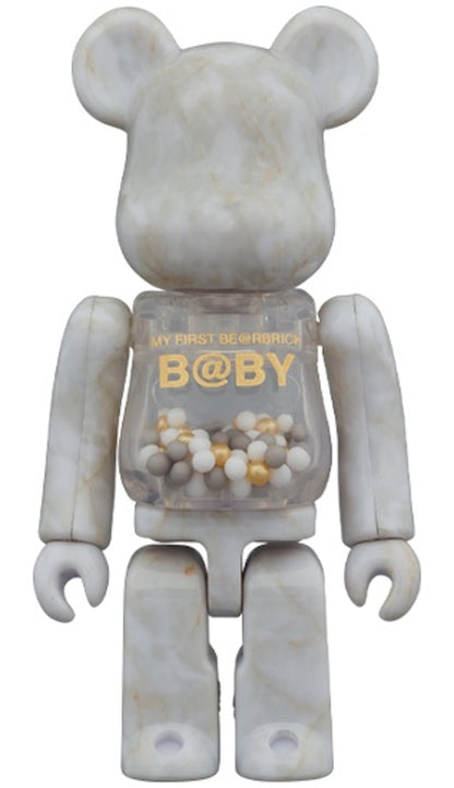 Bearbrick My First Baby Marble Ver. 100% & 400% Set White & Gold