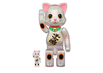 Bearbrick NY@BRICK Maneki Neko Ten Man Ryo 100% & 400% Set Transparent