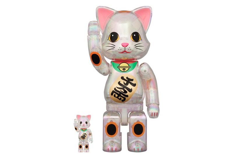 Bearbrick NY@BRICK Maneki Neko Ten Man Ryo 100% & 400% Set Transparent