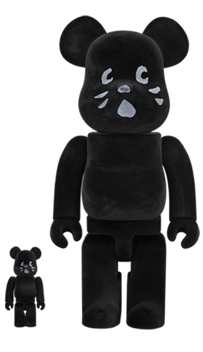 Bearbrick Nya Flocky Ver. 100% & 400% Set Black