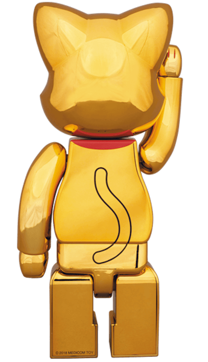 Bearbrick Nyabrick Beckoning Cat 400% Gold