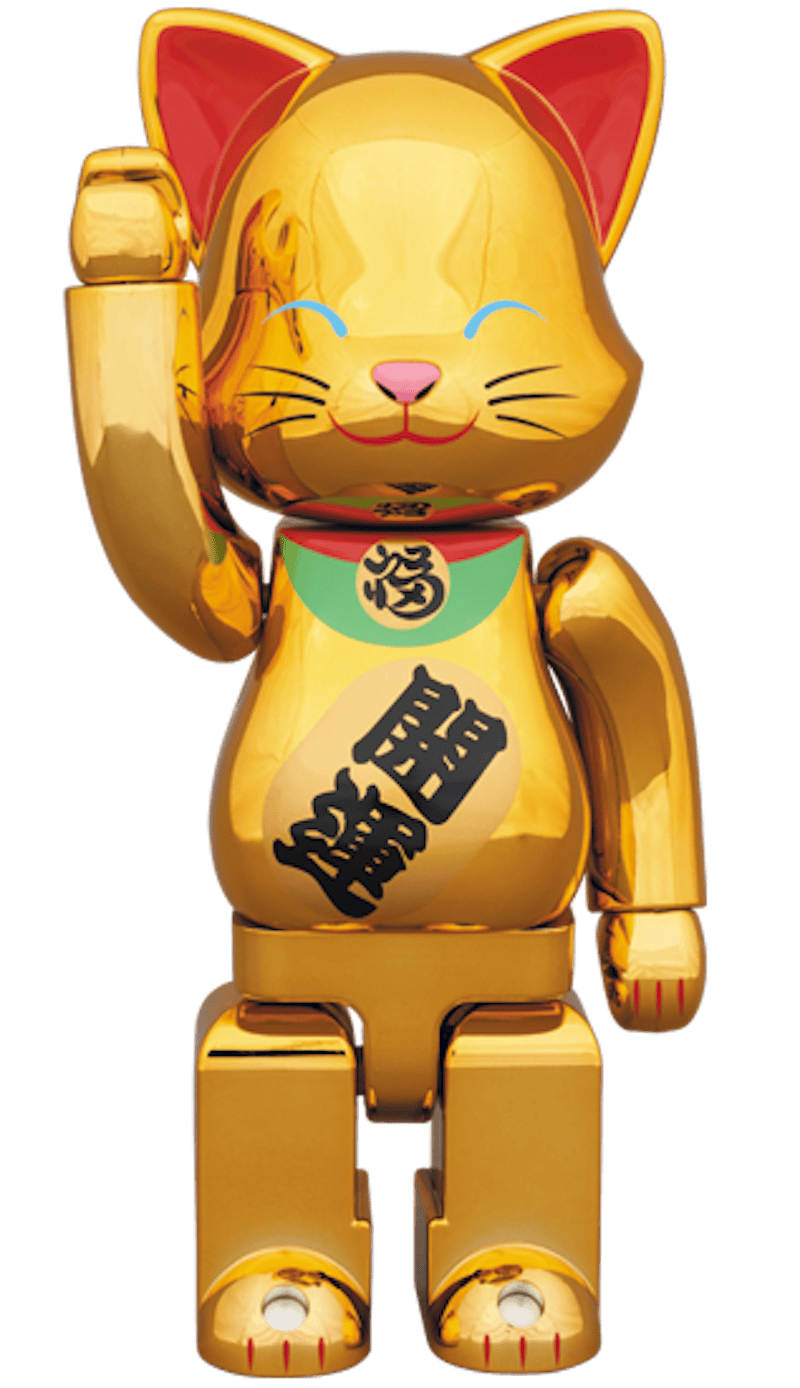 Bearbrick Nyabrick Beckoning Cat 400% Gold