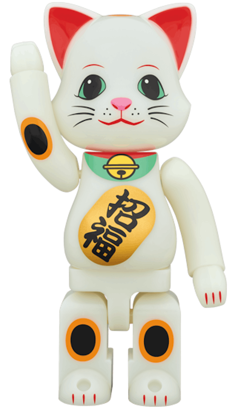 Bearbrick Nyabrick Beckoning Cat GITD 400% White