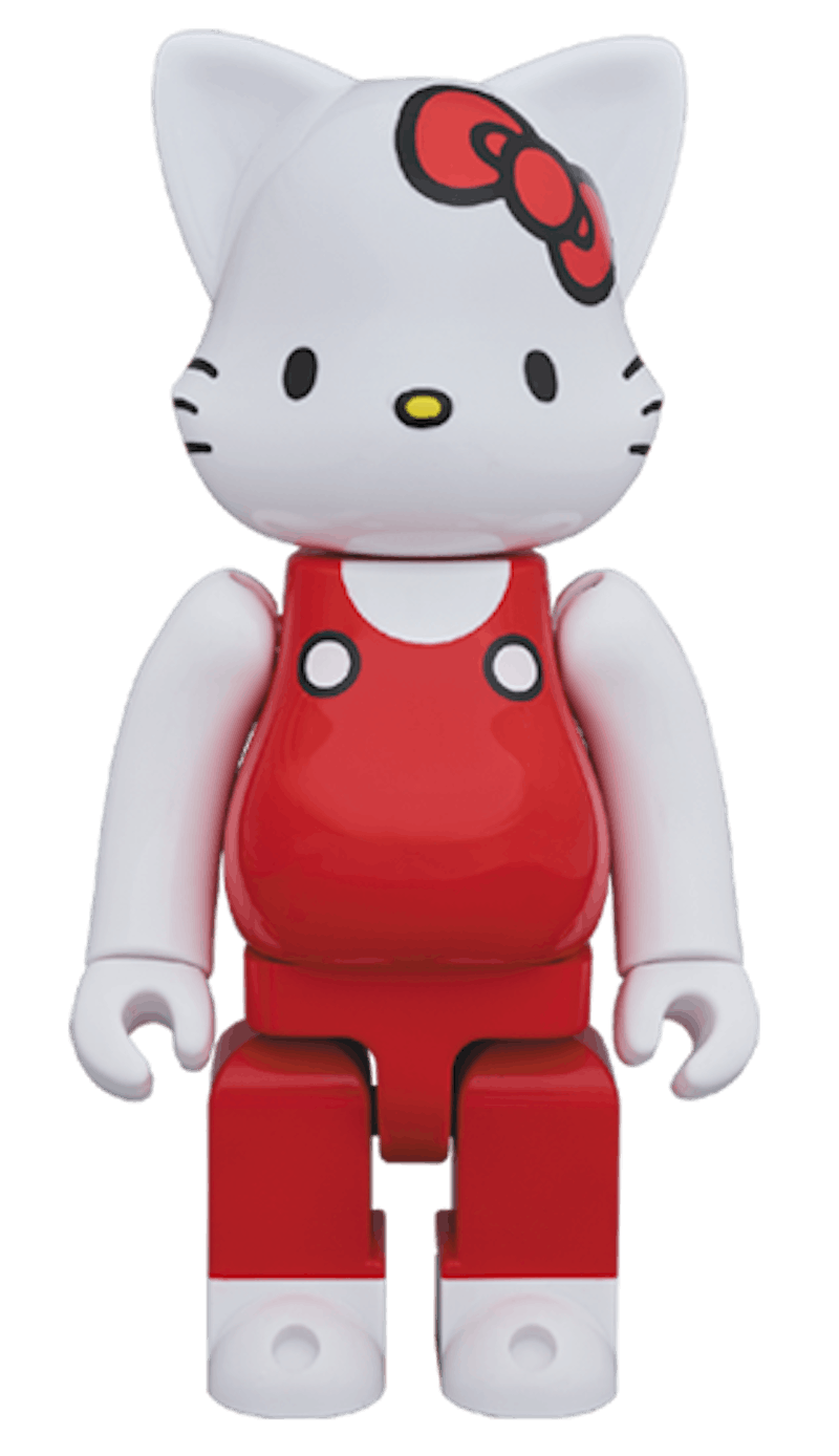 Bearbrick Nyabrick Hello Kitty (Red Overalls Ver.) 400% White