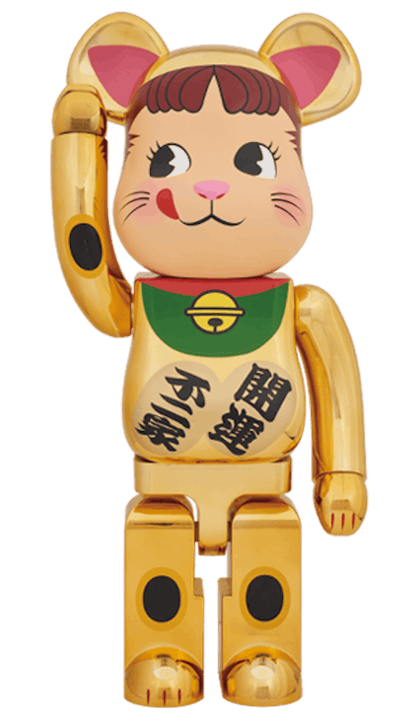 Bearbrick Peko-Chan Beckoning Cat 1000% Gold