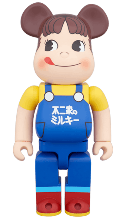 Bearbrick Peko-chan (Milky 65th Anniversary Design) 400% Blue