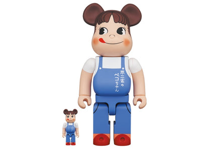 Bearbrick Peko-chan The Overalls Girl 100% & 400% Set