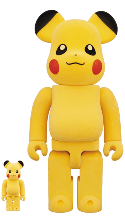 Bearbrick Pikachu Flocky Ver. 100% & 400% Set