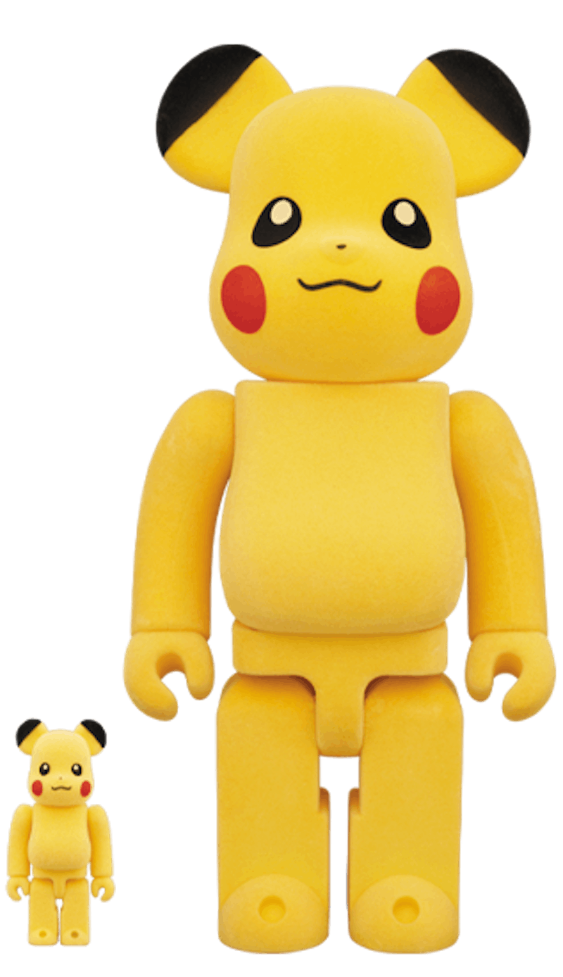 Bearbrick Pikachu Flocky Ver. 100% & 400% Set