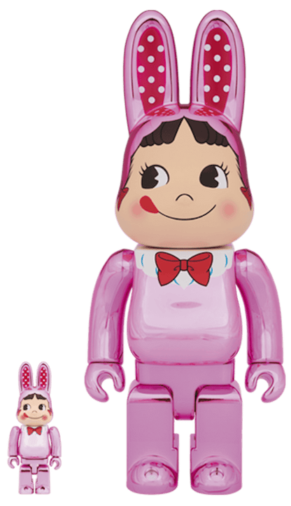 Bearbrick Rabbrick Costume Peko-Chan 100% & 400% Set Pink Plated
