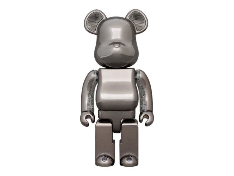 Bearbrick Rinaro Audio Chrome Portable Bluetooth Speaker 400% Platinum