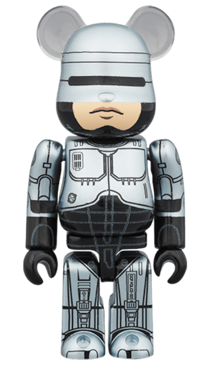 Bearbrick Robocop 100% & 400% Set Silver