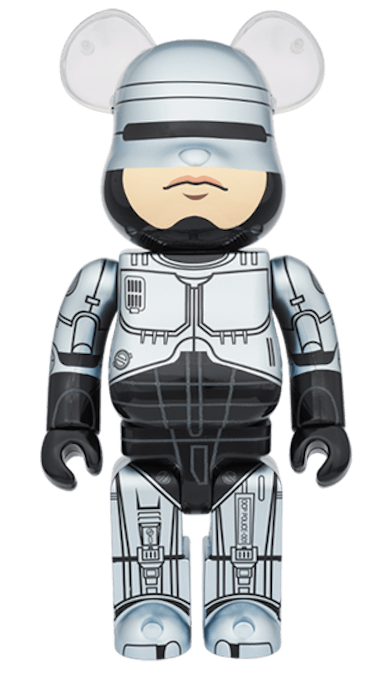 Bearbrick Robocop 100% & 400% Set Silver