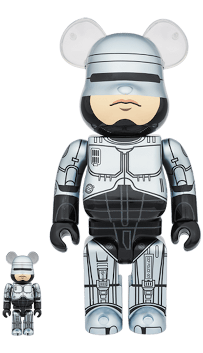 Bearbrick Robocop 100% & 400% Set Silver