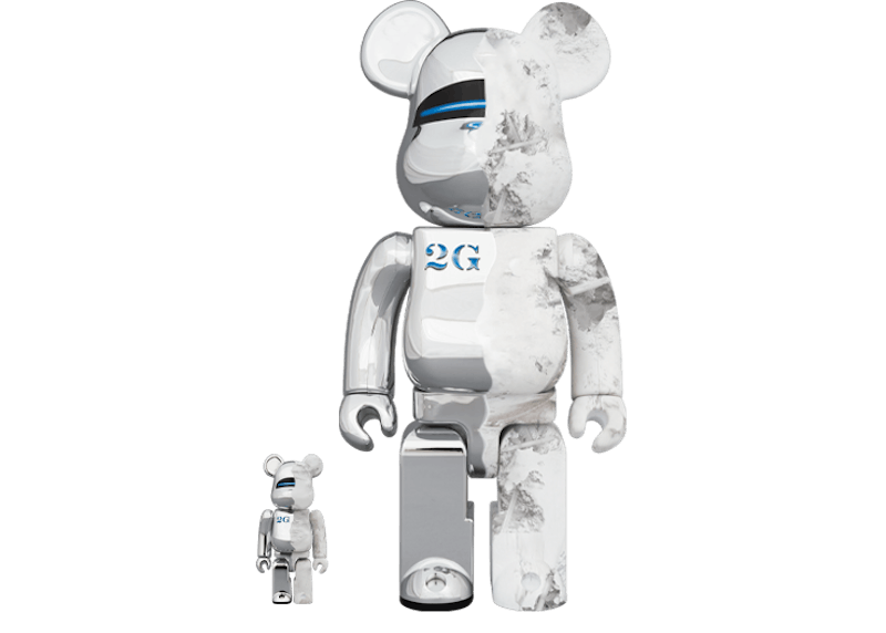 Bearbrick SORAYAMA x Daniel Arsham 100% & 400% Set Silver