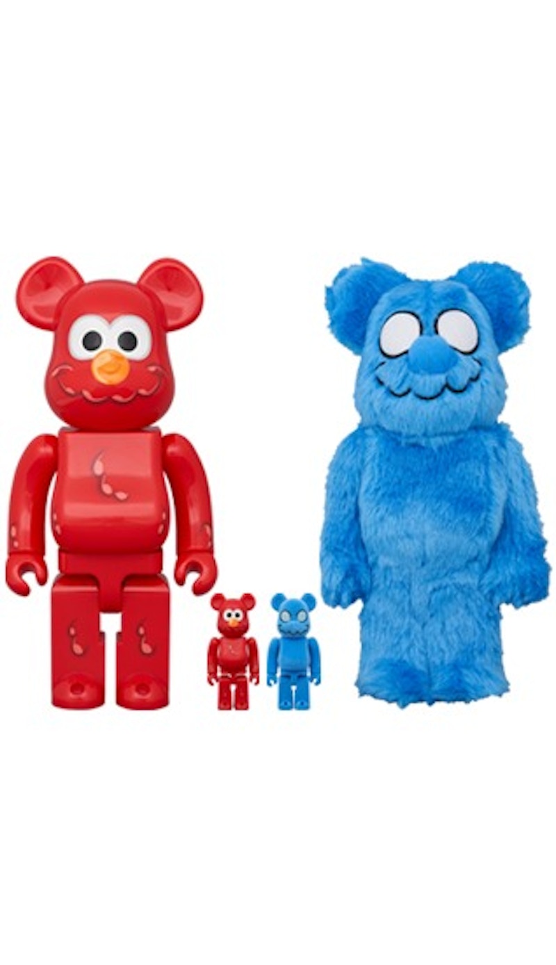 Bearbrick Sesame Street Coin Parking Delivery Elmo & Mr.Shirai 100% & 400% Set of 4