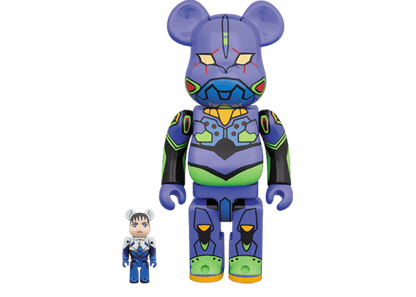 Bearbrick Shinji & Evangelion 100% & 400% Set Purple Multicolor