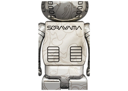 Bearbrick x BAPE x Hajime Sorayama Camo Shark 100% & 400% Set Silver