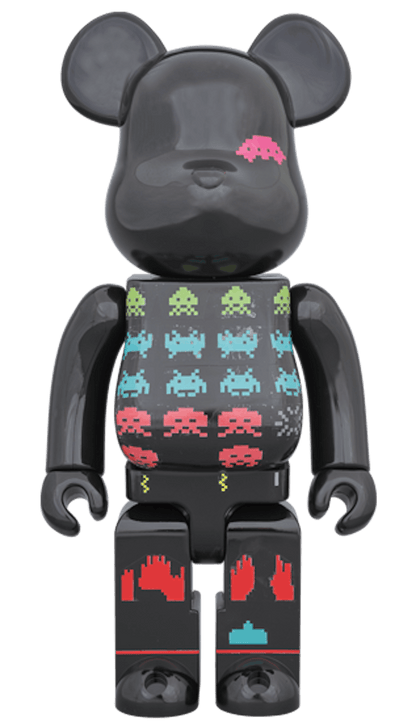 Bearbrick Space Invaders 400% Black