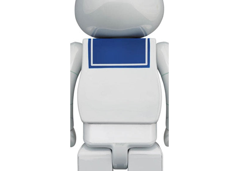 Bearbrick Stay Puft Marshmallow Man 100% & 400% Set White Chrome Ver.