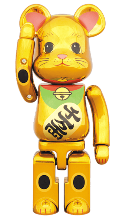 Bearbrick Superalloy Beckoning Cat Gold Plated 200%