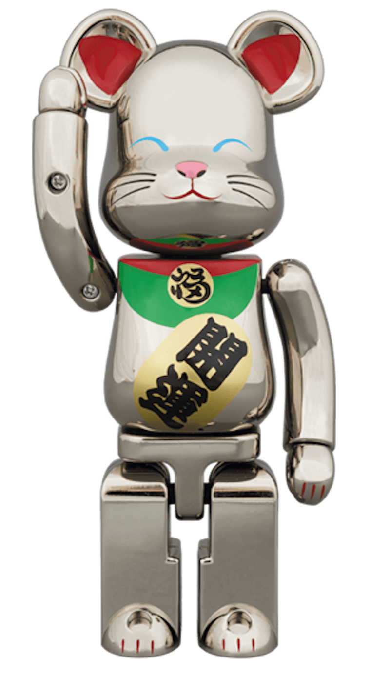 Bearbrick Superalloy Beckoning Cat Silver Plated 200%