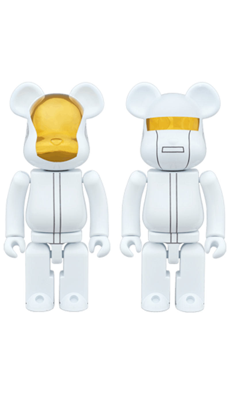 Bearbrick Superalloy Daft Punk (White Suits Ver.) 2 Pack 200% White/Gold