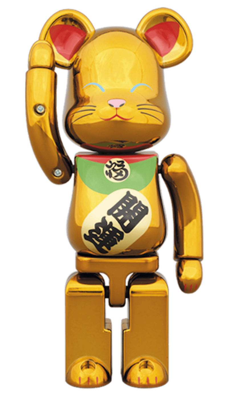 Bearbrick Superalloy Maneki Neko Gold Plated 2 200%