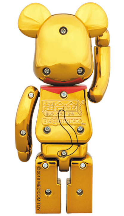 Bearbrick Superalloy Maneki Neko Gold Plated 200%