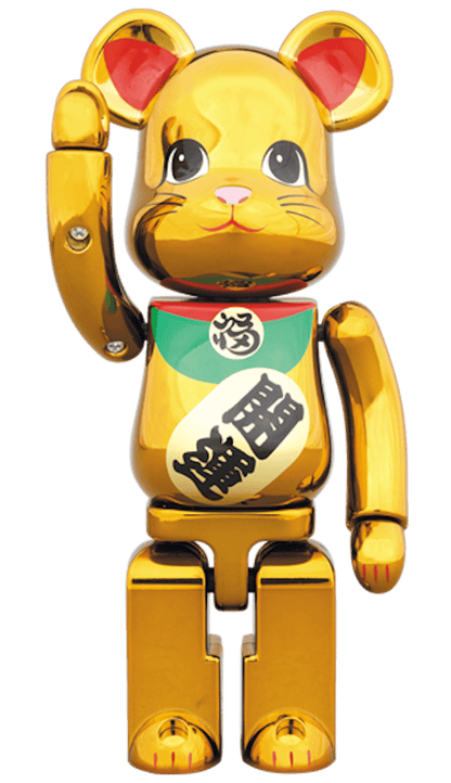 Bearbrick Superalloy Maneki Neko Gold Plated 200%
