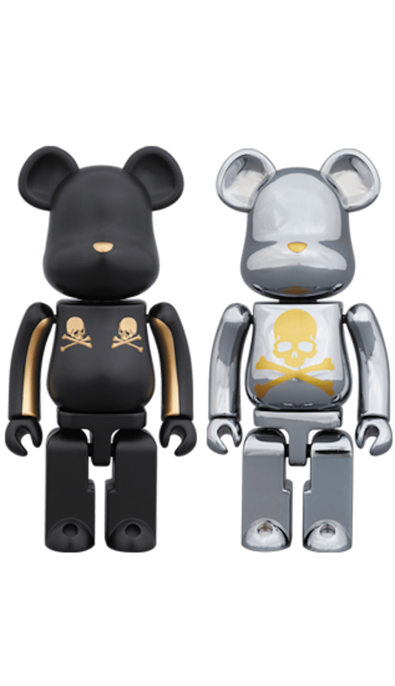 Bearbrick Superalloy Mastermind Japan 2 Pack (Gold Stripe & Chrome Silver) 200% Multi