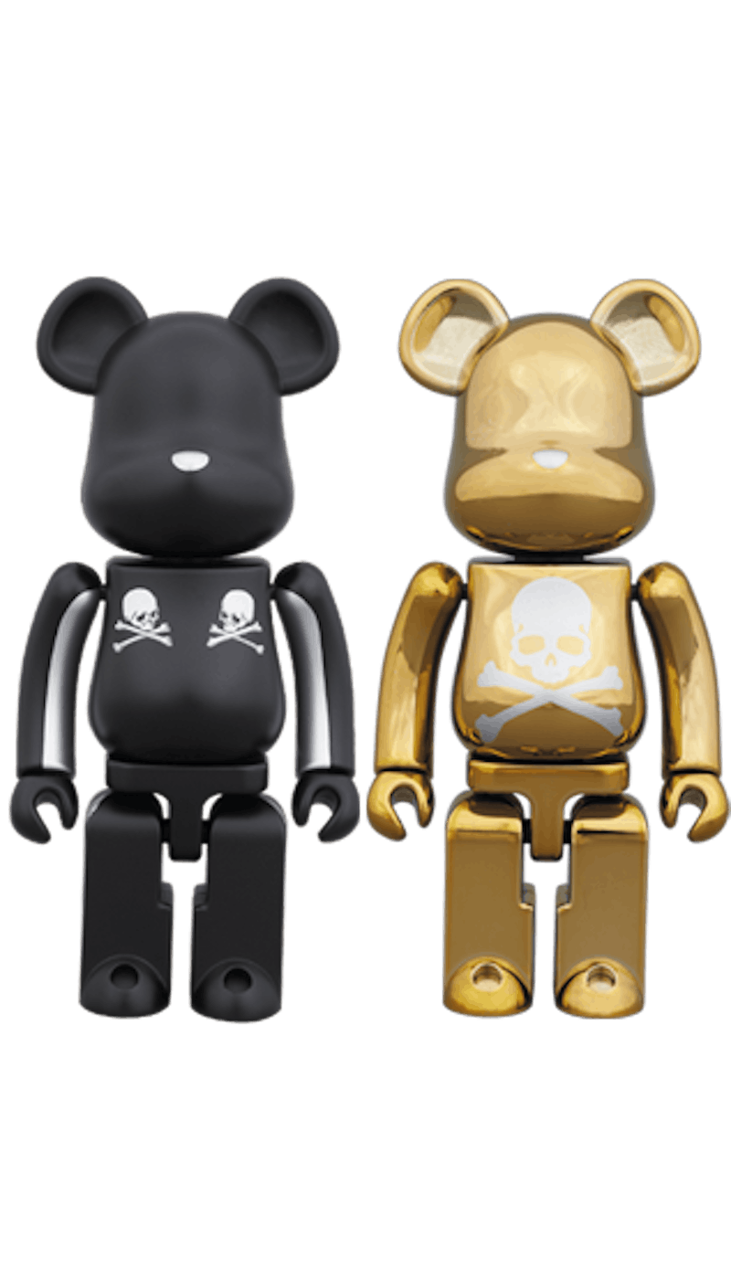 Bearbrick Superalloy Mastermind Japan 2 Pack (Silver Stripe & Chrome Gold) 200% Multi