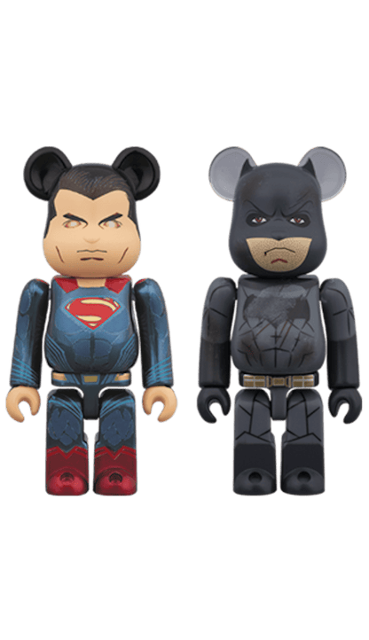 Bearbrick Superman (Heat Vision Ver.) & Batman (Damage Ver.) 100% Multi